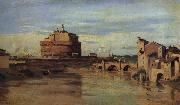 Corot Camille The castle of Sant Angelo and the Tiber Spain oil painting artist
